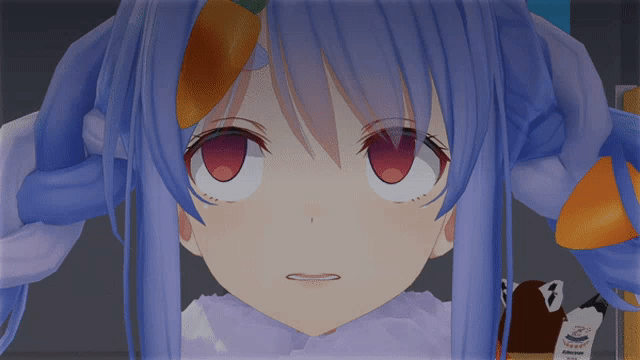 3d animated gif blue hair bunny girl empty eyes femsub