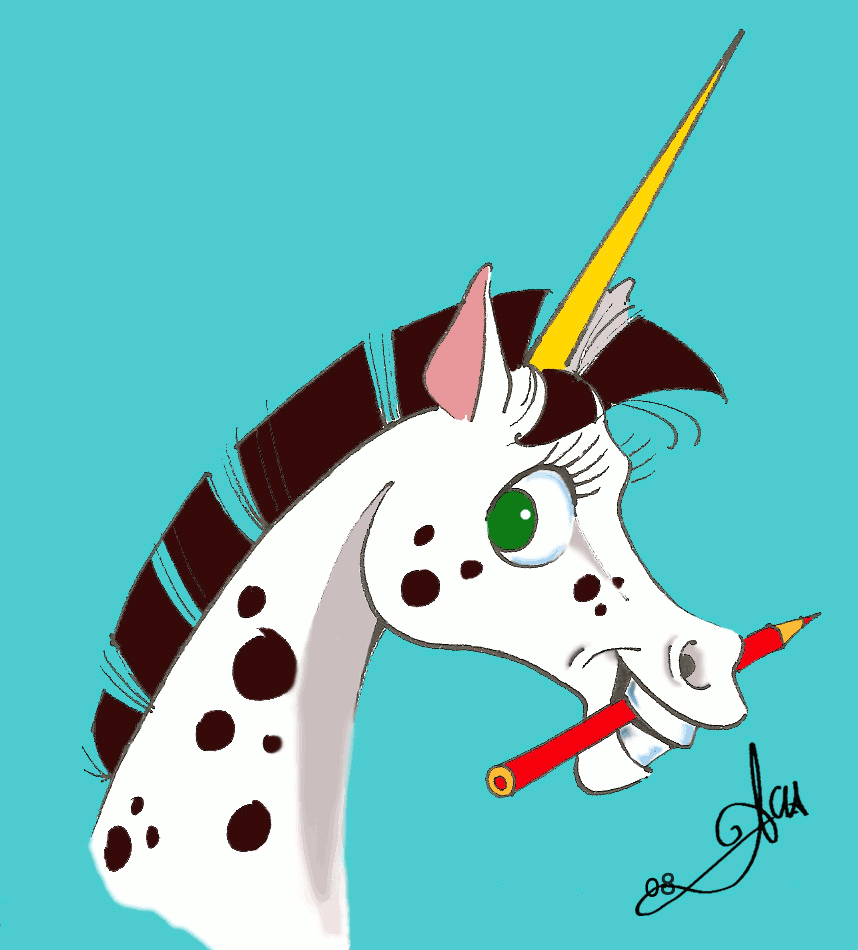 animated artist unicorn by acla13 on deviantart