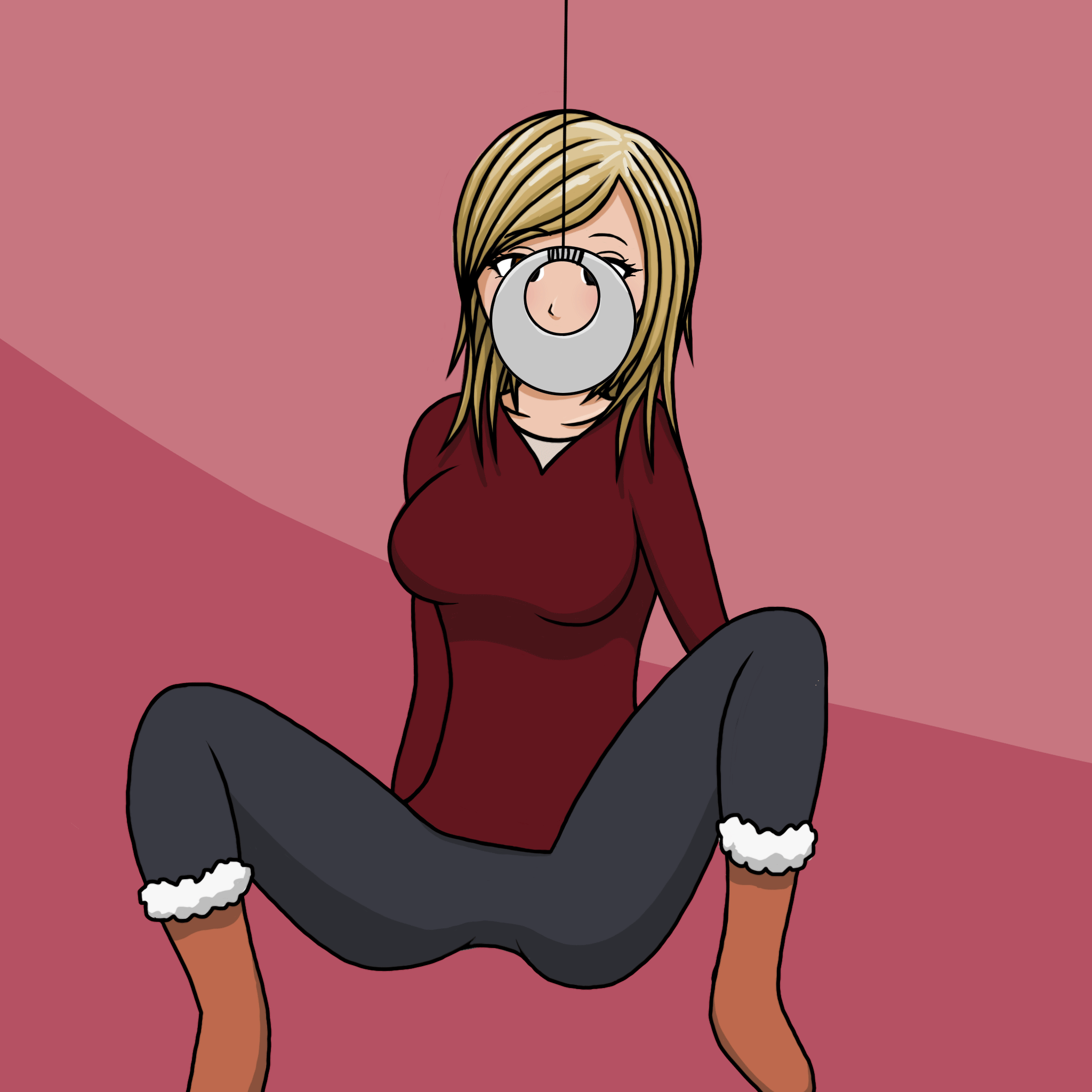 animated gif blonde hair blush empty eyes female only