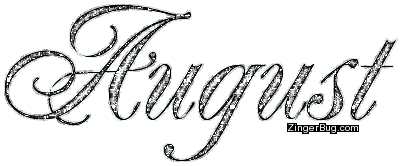 august silver glitter name glitter graphic greeting