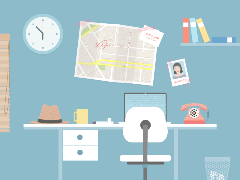 detective dick tracy s office by naseer ahmed on dribbble
