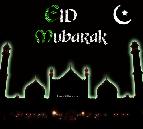 eid mubarak gif animated moving 3d glitter image for