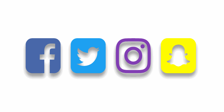 floating font awesome rounded corner social icons