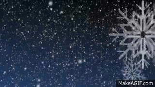 gently falling snow video loop with rotating snowflake