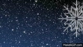 gently falling snow video loop with rotating snowflake