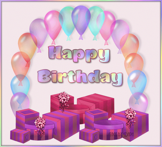 happy birthday gif with balloons and presents pictures
