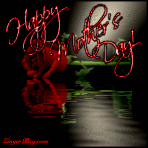 happy mother s day reflecting red rosebud glitter graphic