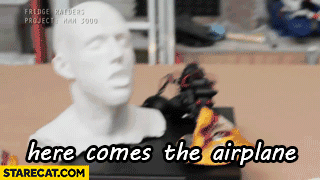 here comes the airplane allahu akbar robotic feeding arm