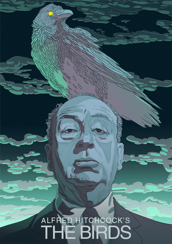 hitchcock gif poster on behance