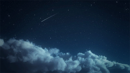 indigo sunshine celestial comet starry sky clouds