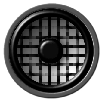 moving animated shaking vibrating music speaker and sound