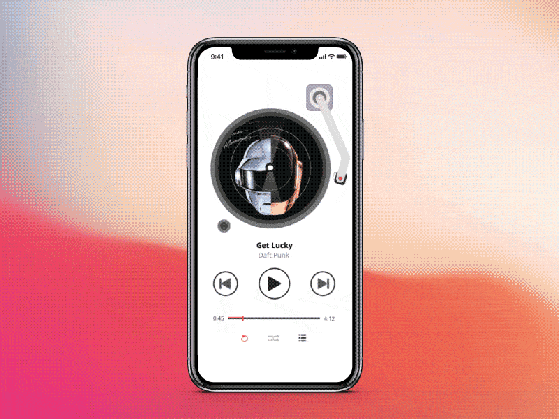 music player interaction gif by paarth desai dribbble