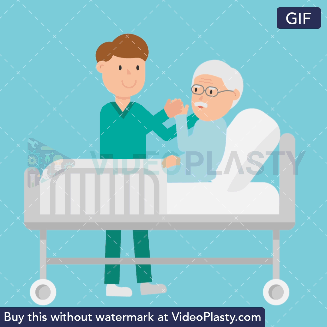 patient care hospital bed male nurse green scrubs
