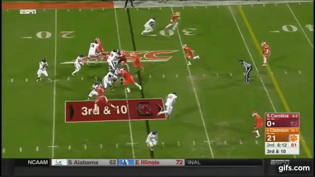 south carolina gamecocks at clemson tigers in minutes