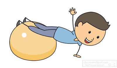 sports animated clipart boy with exercise ball animated