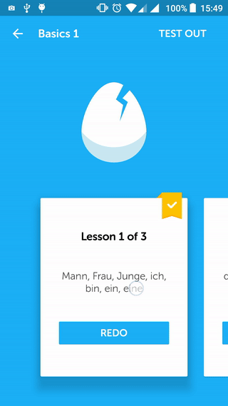 viewpager cards inspired by duolingo