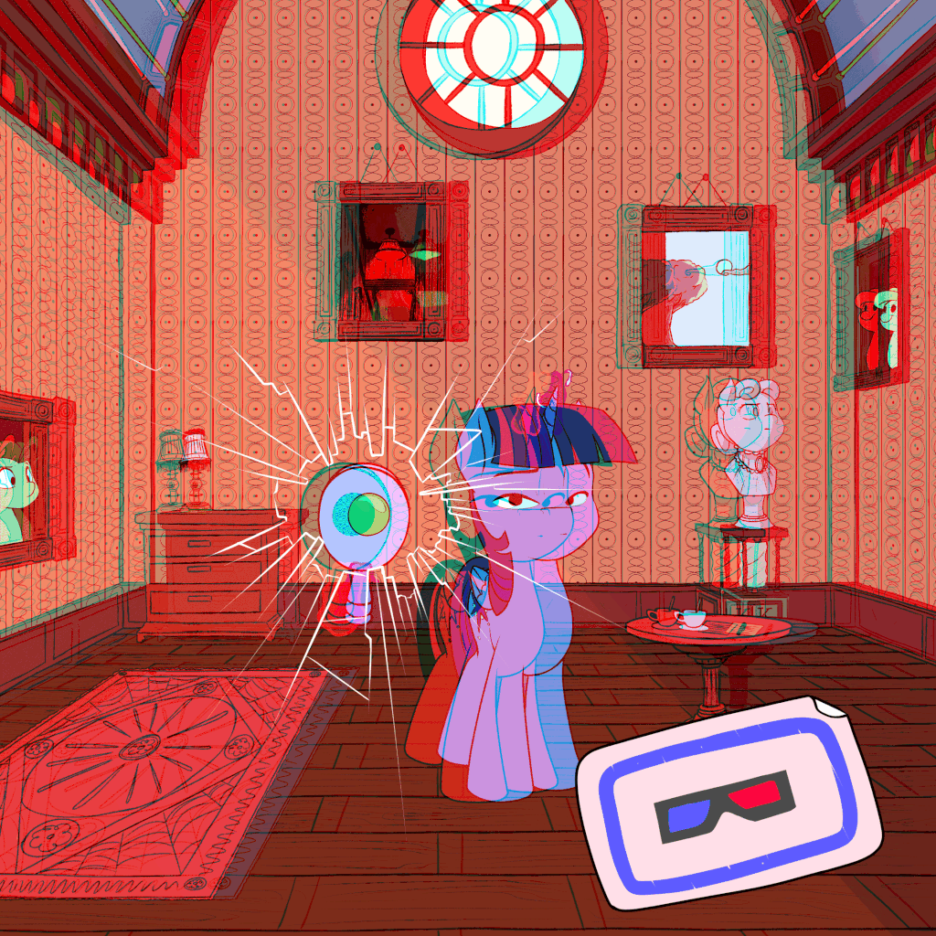 3d alicorn anaglyph 3d animated artist