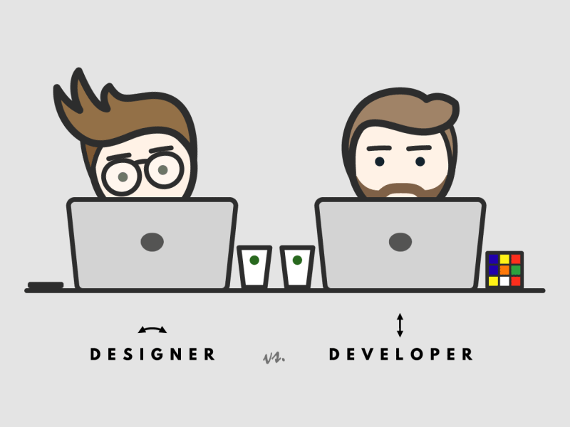 designer vs developer by oscar goossens on dribbble