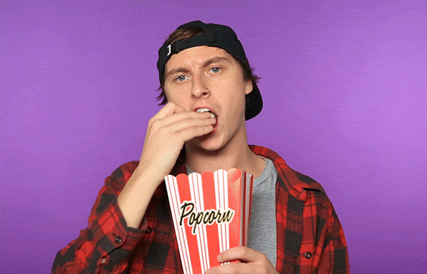 eating popcorn gif by state champs find share on giphy