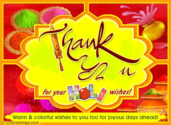 thank you for holi wishes free thank you ecards greeting