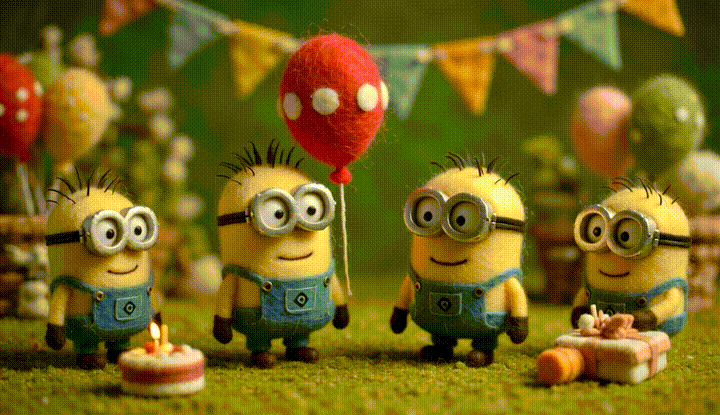 happy birthday funny gif balloon inflating slowly Minion dfdb 494b a49a