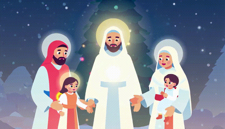 motion2Fast christmas religious gif minimal lineart holy famil 33db 472a
